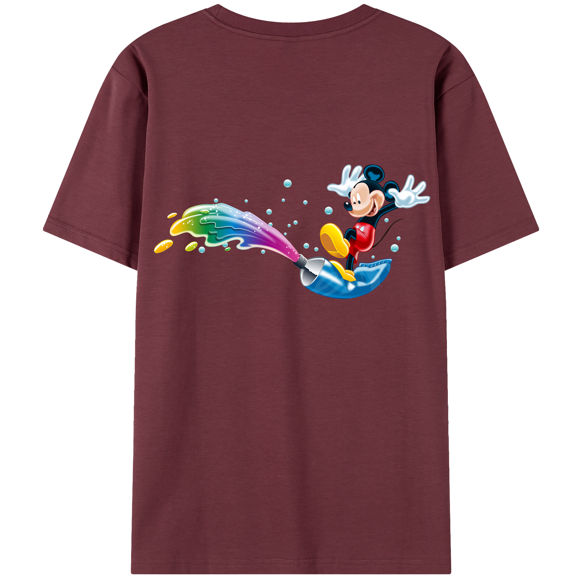 （画像用） ミッキーマウス Mickey Mouse 綿100％半袖Tシャツ（背面プリント）
